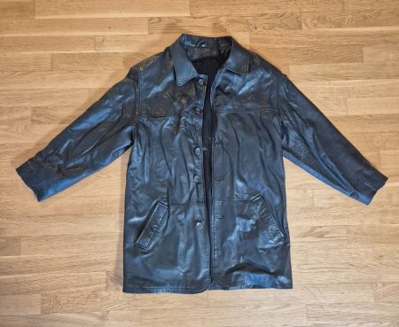 Vintage Ledermantel schwarz