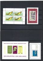 Block Nr. 27, 60 + 70 und Kleinbogen Nr. 3096 aus der DDR