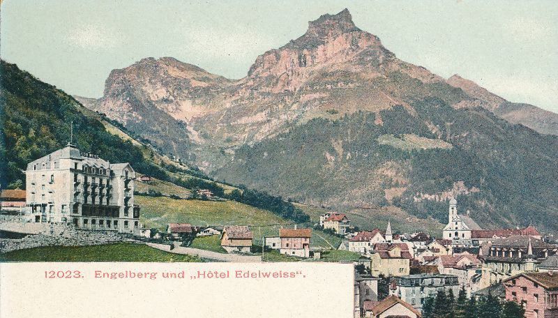 Cartoline postali: Engelberg - Hotel Edelweiss + c1910 – Usato da Emmenbrücke venduto da teestube