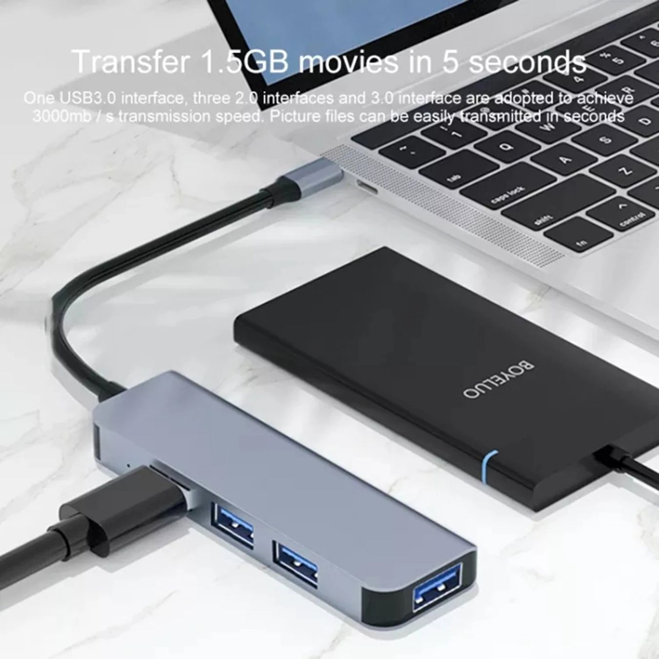 Hub & Switch: USB HUB 3.0 Adapter 4 Ports 5 Gbits PC Computer Splitter – Nuovo e nell'imballaggio originale da Rickenbach b. Wil venduto da Mysterion4 3