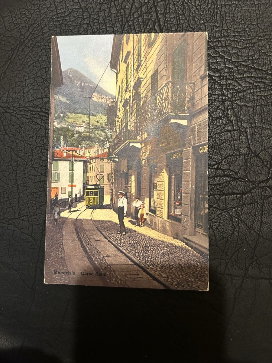 Ansichtskarten: Mendrisio, Corso Bello, Tram – Gebraucht aus Breganzona von Milesbo