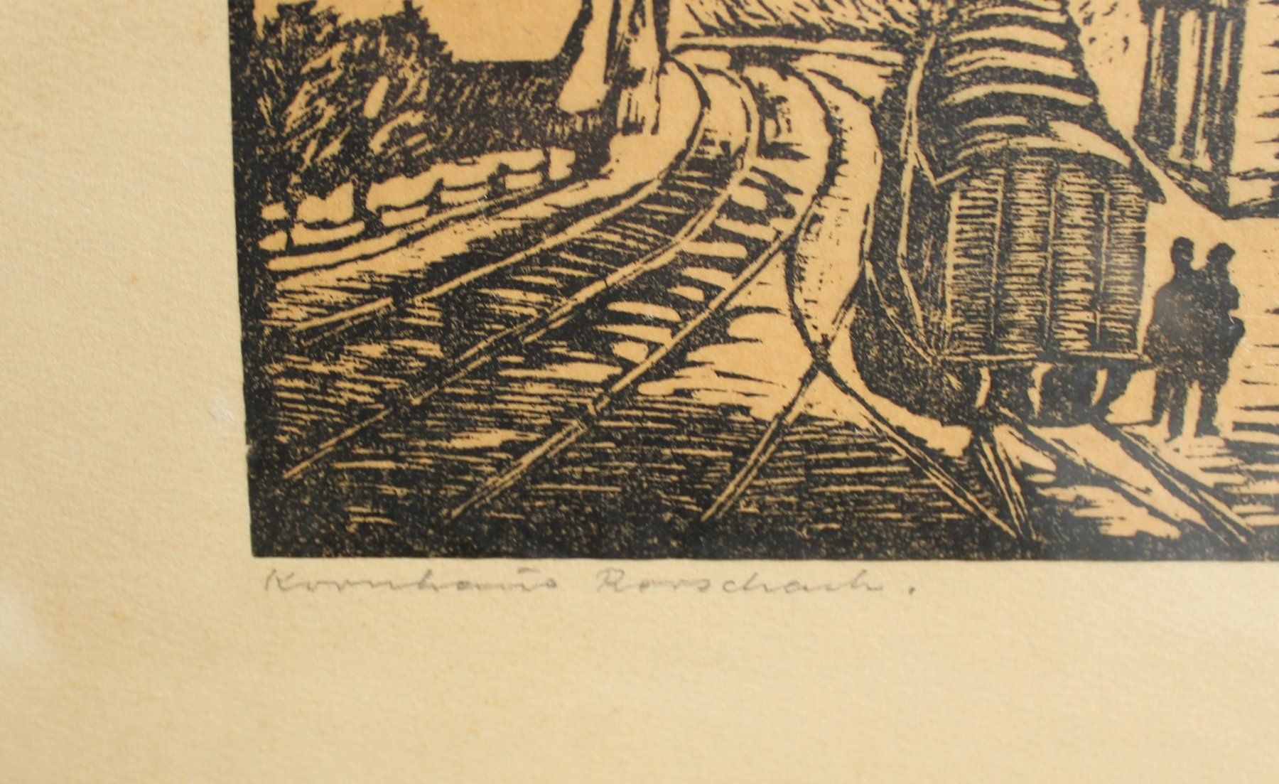 Xilografie: Schürig A. Holzschnitt Kornhaus Rorschach handsigniert – Usato da Zürich venduto da Auctionata 2