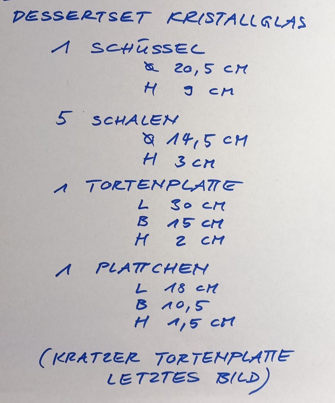 Services de table: NACHSPEISE GESCHIRRSET AUS KRISTALLGLAS – D'occasion à Huttwil par Kunterbuntli 4