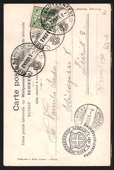 Cartoline postali: Luzern, Eidgenöss. Schützenfest 1901 – Usato da Berlin venduto da bartko-reher 1
