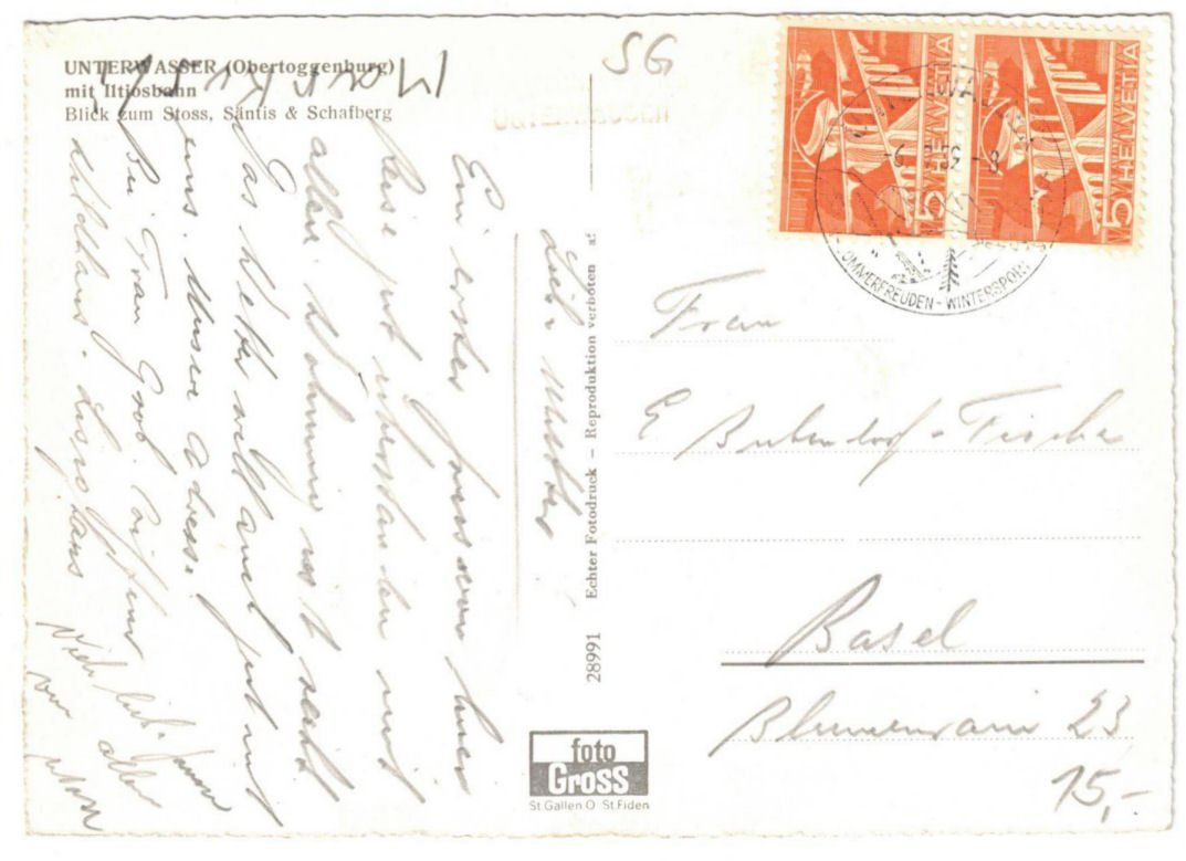 Cartoline postali: Unterwasser - Standseilbahn Iltios – Usato da Binningen venduto da Mountainrider 1