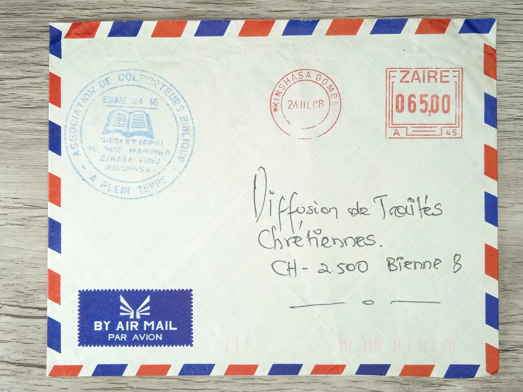 Tutti i francobolli: TR05 Enveloppe + Timbre Zaire 1988 – Usato da Cousset venduto da Patrick_Collections
