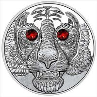 20 Euro Silbermünze TIGER mit Swarovsky Augen