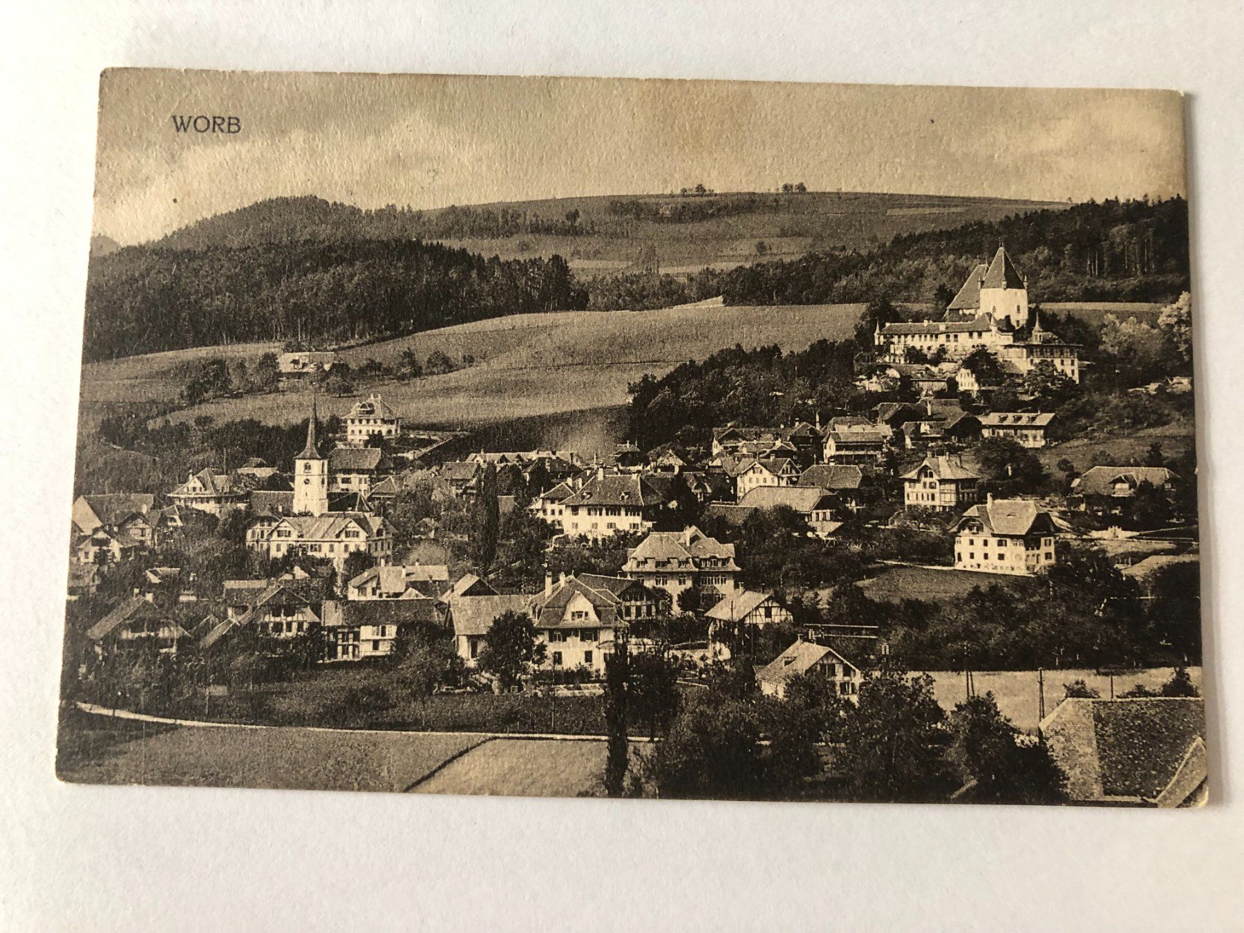 Cartoline postali: Worb (Gesamtansicht) 1914 – Usato da Pfäffikon ZH venduto da Waltoversand