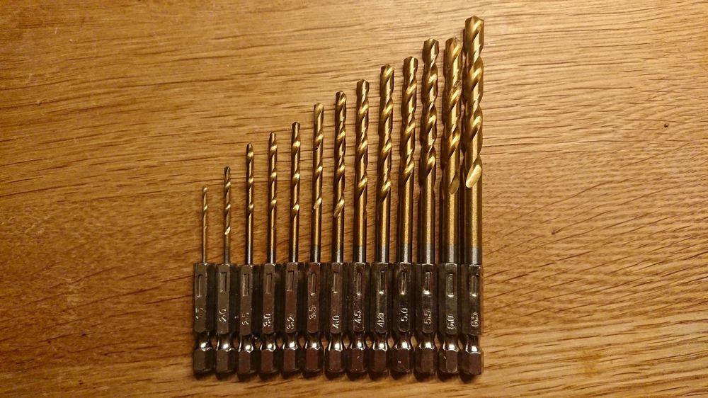 6er-Set Extra Lange Spiralbohrer – 6 Mm Durchmesser, 200 Mm Länge, HSS, Titanbeschichtet