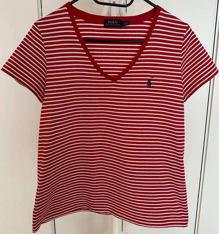 Polo Ralph Lauren T-Shirt Shirt Rot/Weiss NEU Damen (Neu