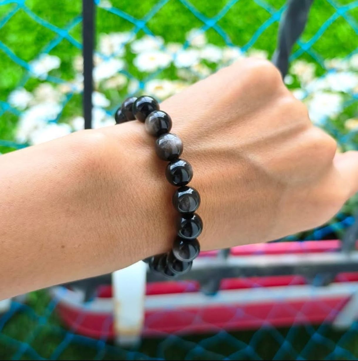 Bracciali & Braccialetti: Bracelet en Obsidienne Argentée 10mm – Nuovo (secondo la descrizione) da Ursy venduto da tan_8qdl 3
