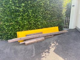 Doka-Schalungstafeln (gelb) & diverse Bauhölzer / Kanthölzer