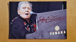 Jerry Lee Lewis, Original Autogramm auf Foto in Farbe