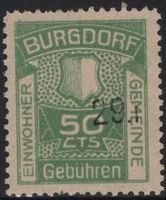 50 Cts. Fiskalmarke der Gemeinde BURGDORF