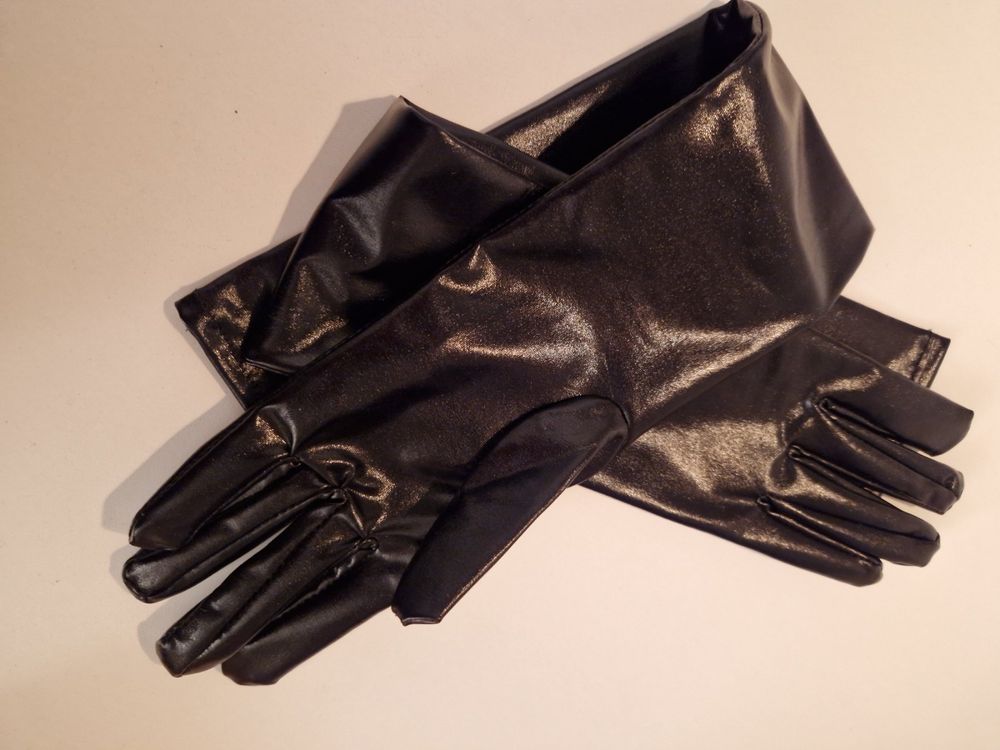 Lackleder Handschuhe & Strümpfe Set - Glänzend & Elastisch Für Cosplay