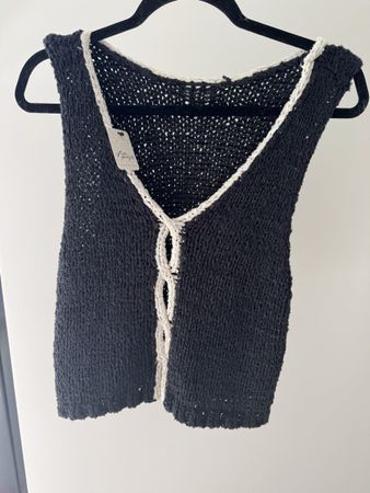 Free People black & white vest top