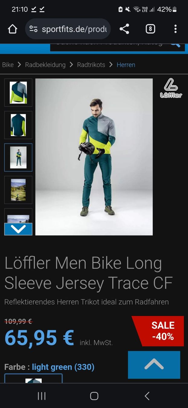 Canottiere & Pantaloni: Löffler Bikeshirt Thermo Jersey Trace Cf Herren 48 – Nuovo (secondo la descrizione) da Zizers venduto da watchcomp. 2