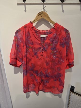 Bluse Coster Copenhagen rot/lila Grösse 38 Seidenmix