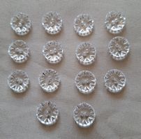 14 Glasknöpfe transparent, 14 mm.