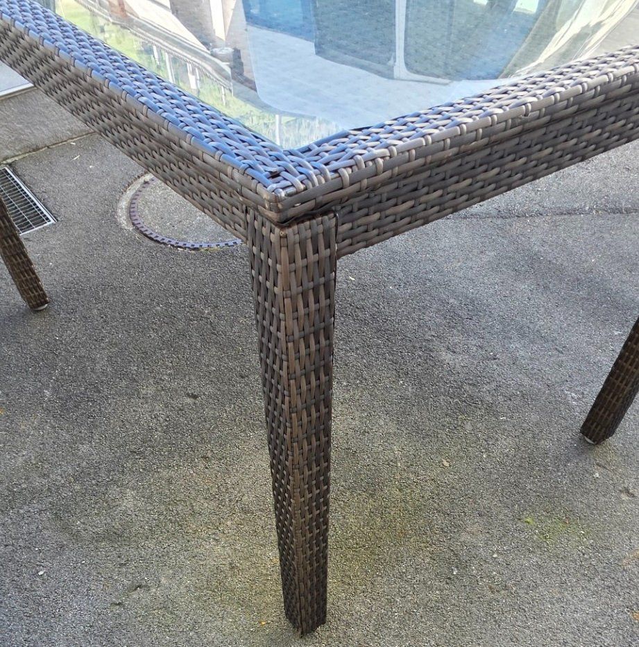 Tavoli: Sunfun Rattan-Gartentisch mit Glasplatte – Usato da Flums venduto da Flumsantik 3