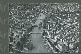 AK sw Zürich ZH die Altstadt aus der Luft ≈ 1958 