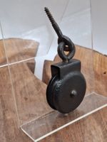 1 antike kleine Umlenk Rolle, Ø 4.1cm, Eisen (3943#AEW0)