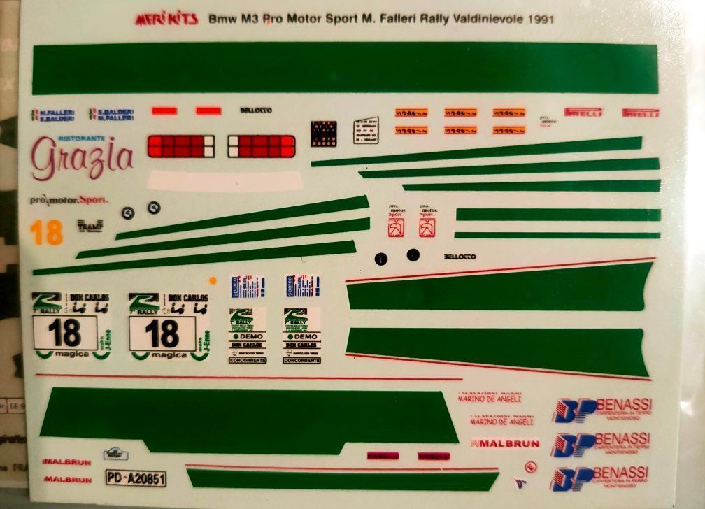 Sticker: BMW M3 Rally 1991  decal 1.43 "6" – Usato da Lodrino venduto da gtv79