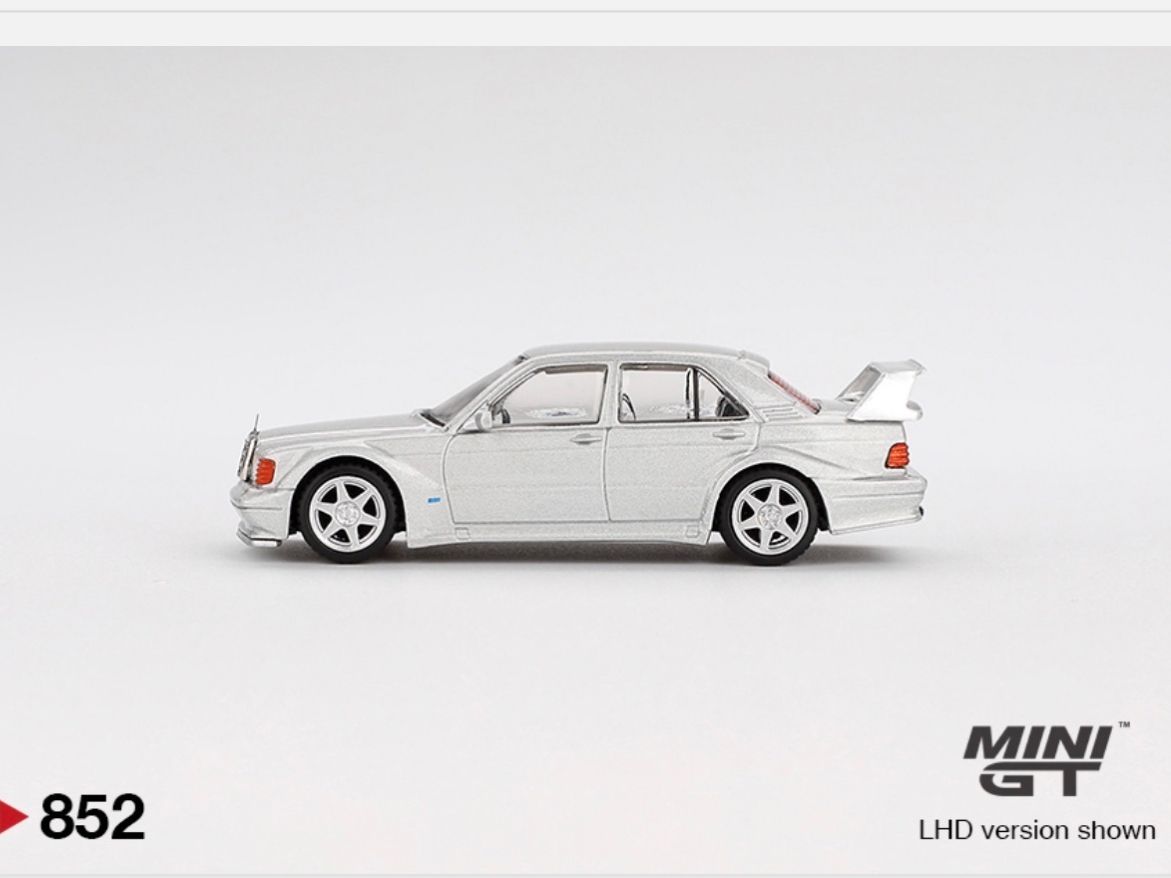Mercedes-Benz Modellini d'auto: Mercedes-Benz 190E 2.5-16 Evolution II Silver 1/64 Mini GT – Nuovo e nell'imballaggio originale da Wohlen AG venduto da PrivatSammlung 3