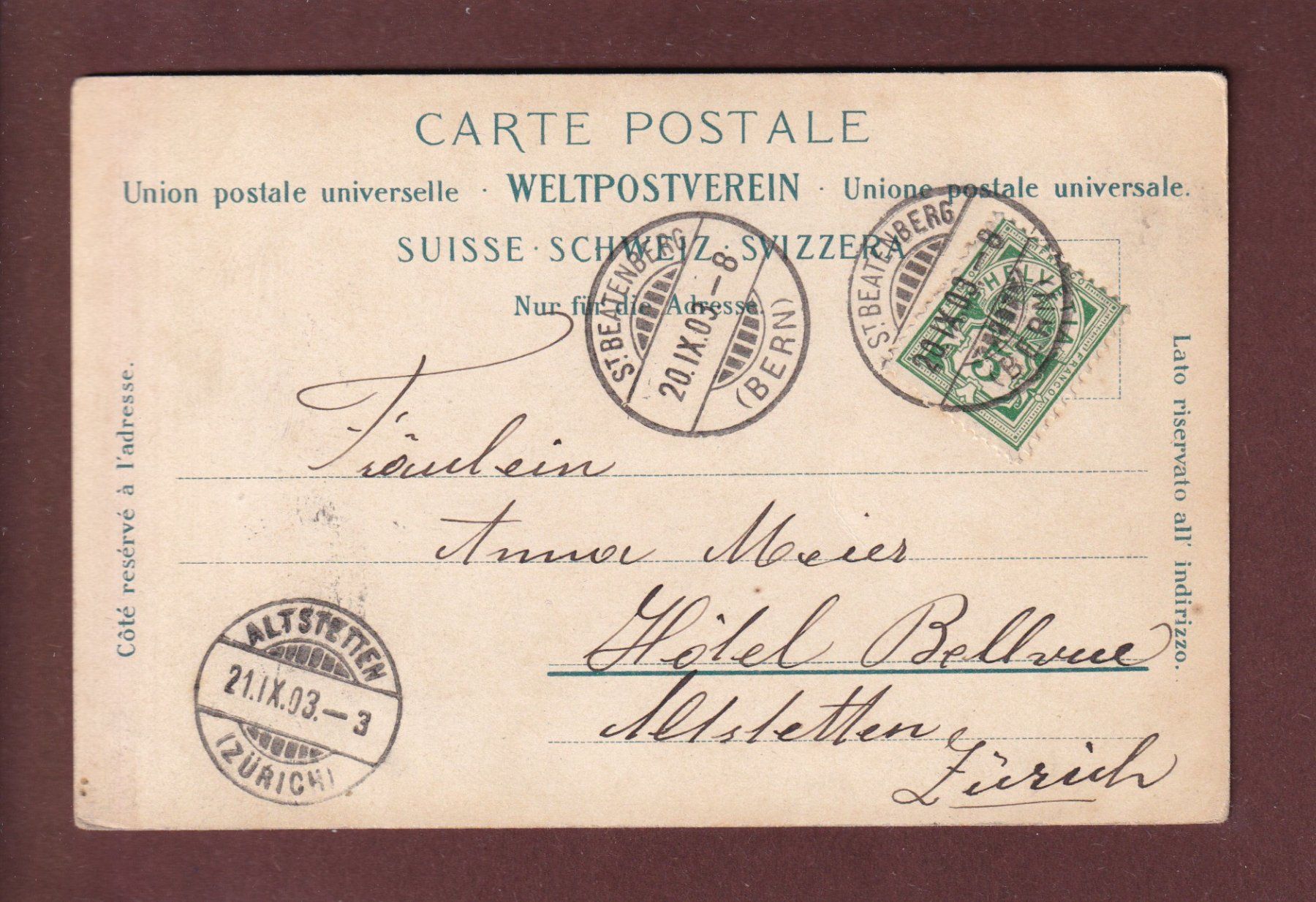 Cartes postales: INTERLAKEN - Jungfrau - 1903 – D'occasion à Pully par nicecards 1