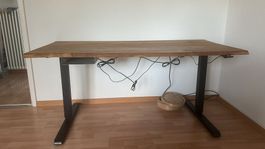 Höhenverstellbarer Schreibtisch – Unikat, Massiv Eiche