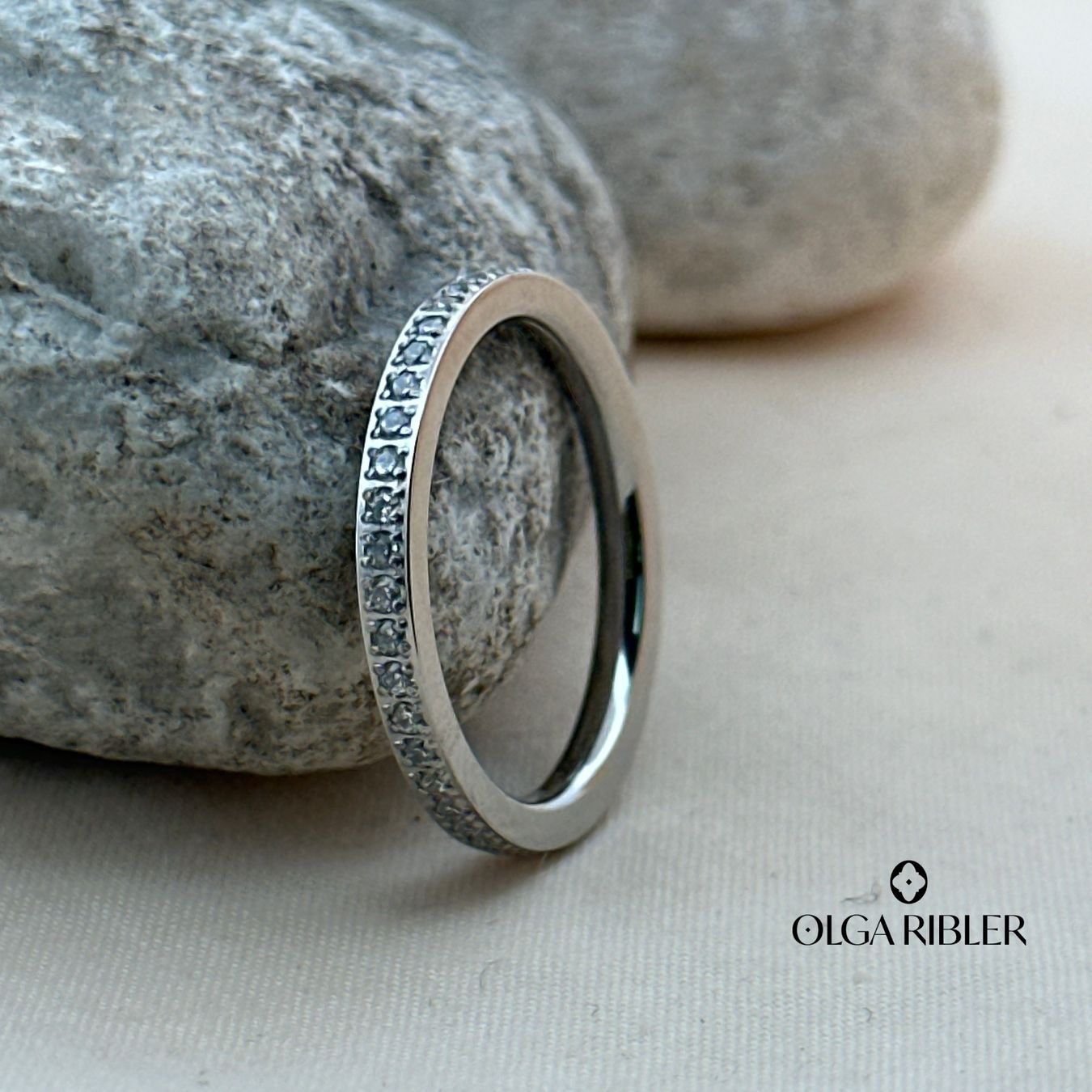 Olga Ribler Ringe: 1.2 mm breiter Ring Memory Ring  mit Zirkonia, Grösse 56 – Neu (gemäss Beschreibung) aus Luzern von Schmuckoutlet 2