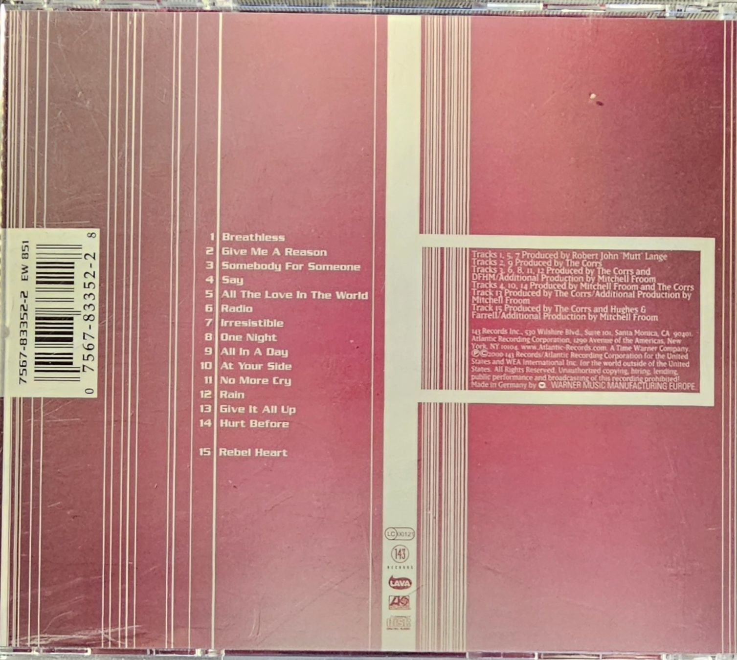 CDs: The Corrs – In Blue – Gebraucht aus Wahlen b. Laufen von Cg10 1