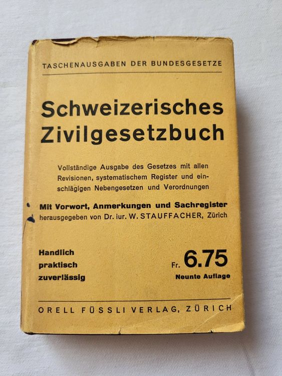 Schweizerisches Zivilgesetzbuch Kaufen auf Ricardo