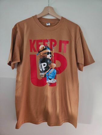 Cooles T-Shirt "Keep it up" Gr. L, Date 🐻, braun