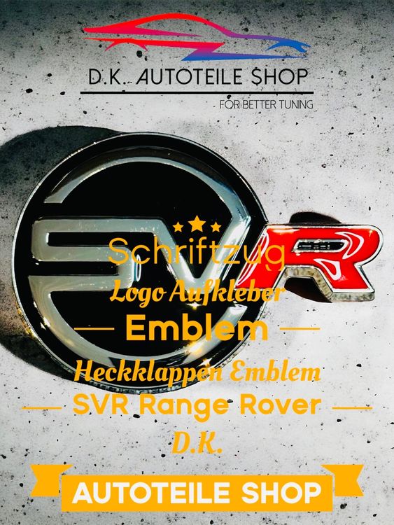 Range Rover SVR Emblem Schriftzug Logo aus Metall NEU | Acheter sur Ricardo