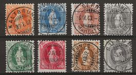 Steh. Helvetia Nr. 66E-70E, 72E + 76F KP 250.--