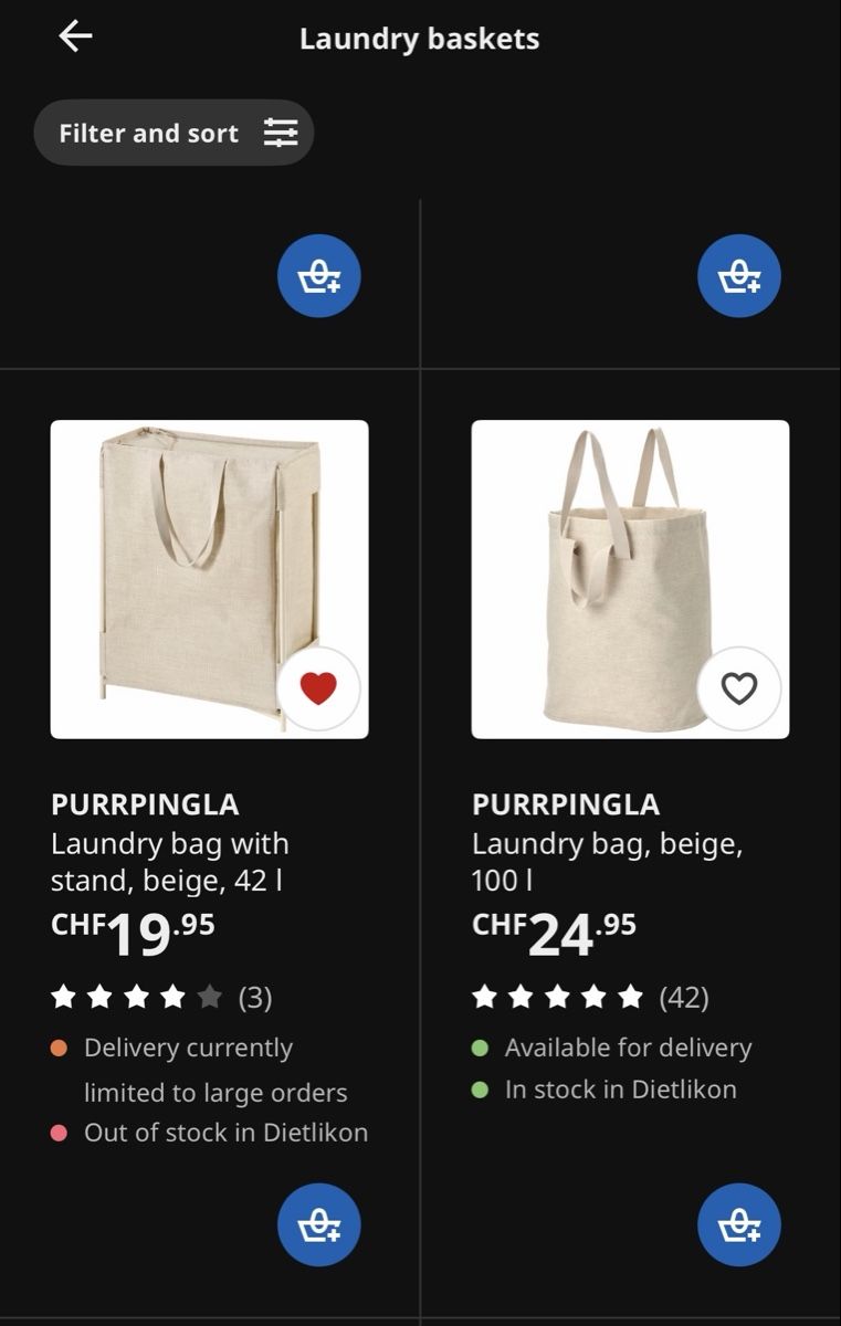 Ikea Wäschekörbe: Laundry basket Purrpingla EXCHANGE – Gebraucht aus Zürich von can_5mdb