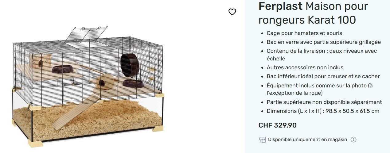 Ferplast Cages, transport & sécurité: Cage pour rongeurs et accessoires – D'occasion à Corin par PRobyr 4