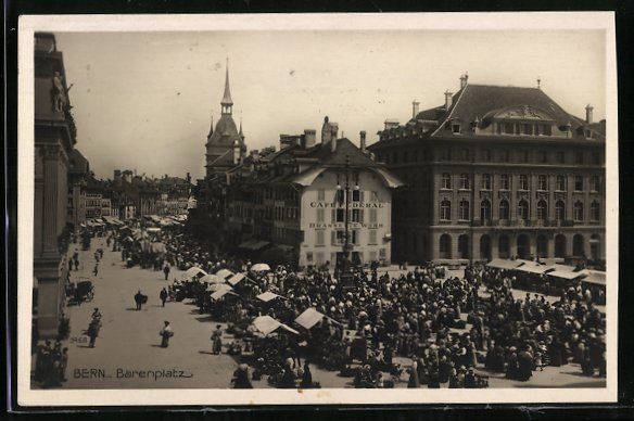 Cartoline postali: AK Bern, Bärenplatz mit Cafe Féderal – Usato da Berlin venduto da bartko-reher