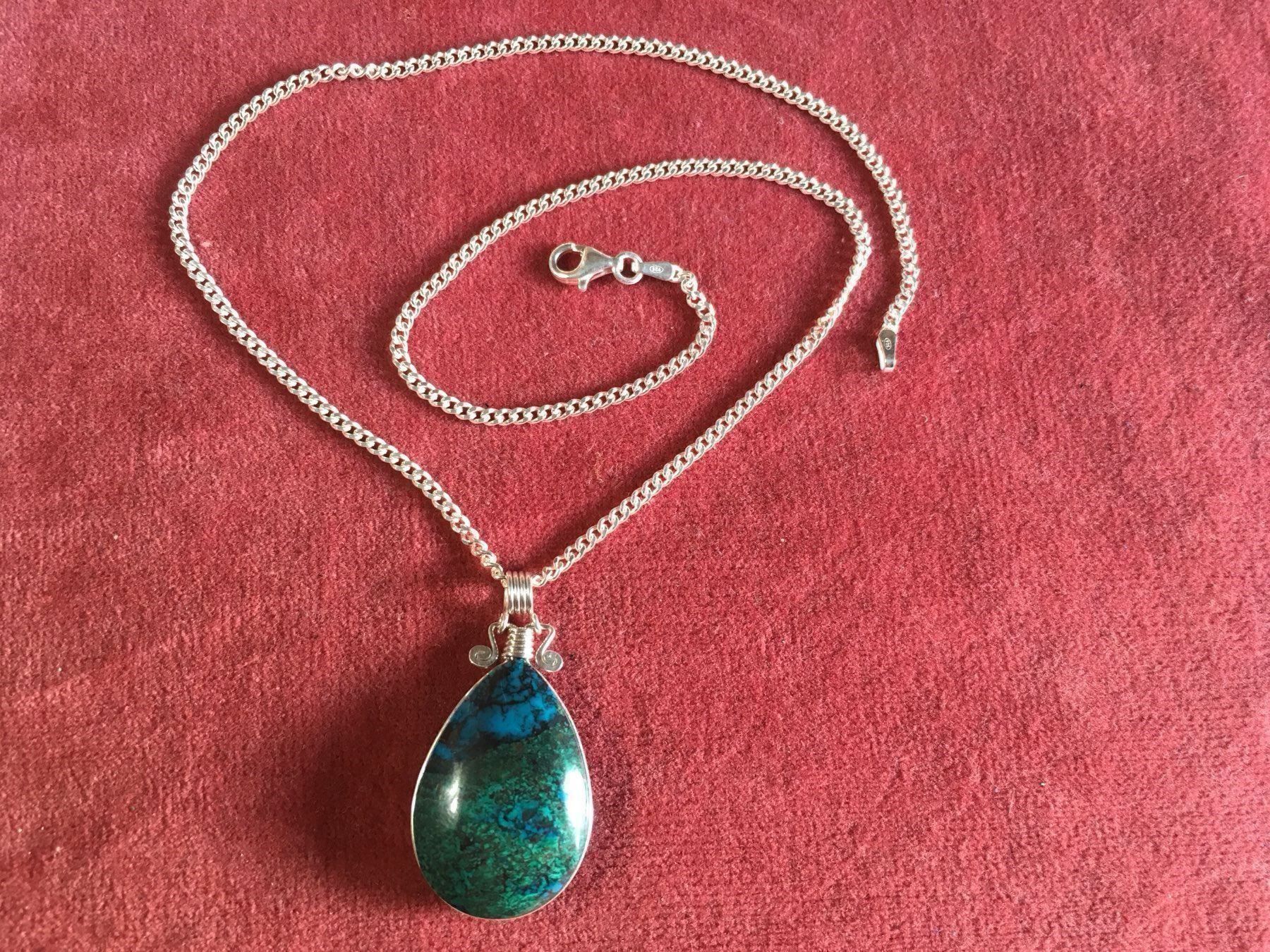Ciondoli: Chrysokoll aus Peru Anhänger – Nuovo e nell'imballaggio originale da Zürich venduto da MEVAS-Schmuck 1