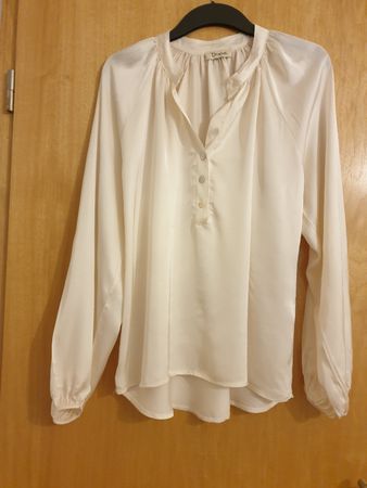 Blouse, M, crème, manche longue, viscose, très bon état 