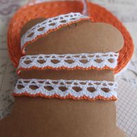 Spitze Spitzenband weiss-orange 4 Meter dentelle coton