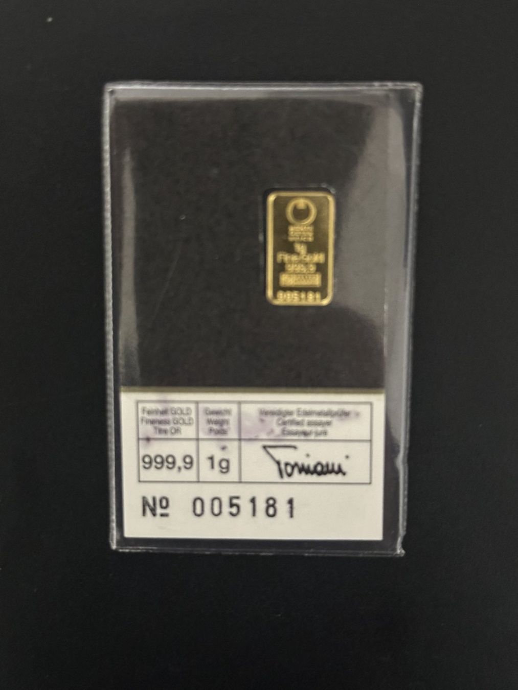 Metalli preziosi: Goldbarren 1g Östereich – Nuovo e nell'imballaggio originale da Untersiggenthal venduto da byiggy 1