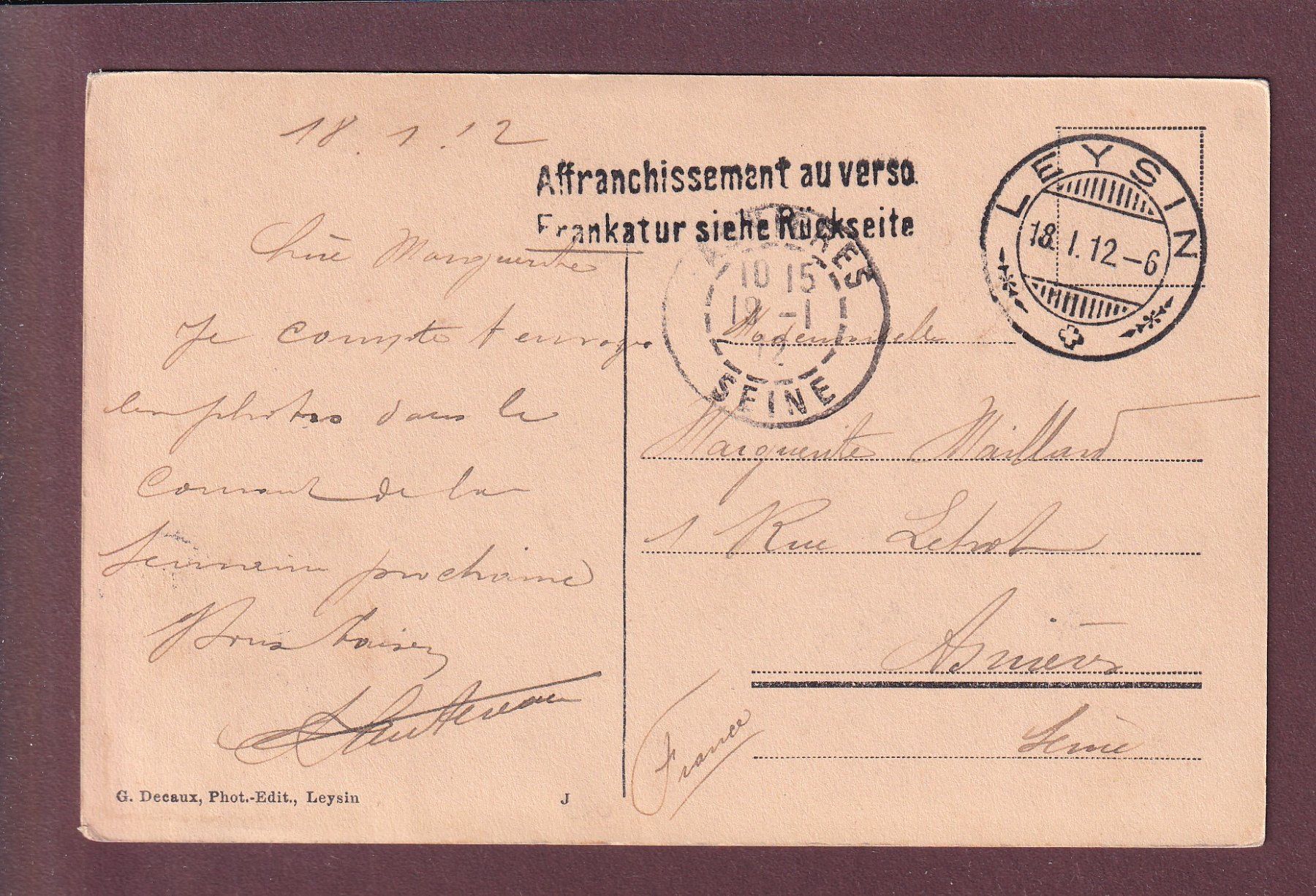 Cartoline postali: LES DIABLERETS - Le Torrent - 1912 – Usato da Pully venduto da nicecards 1