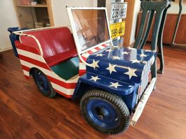 Karussell Kinderauto Jeep, USA Look, Rarität, Top Deko!