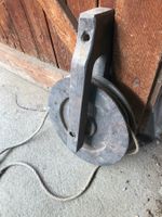 grosse, alte Umlenkrolle aus Holz - Vintage