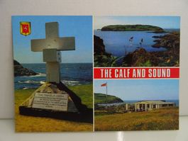 Isle of Man Postkarte The Calf and Sound Kreuz Küste Meer