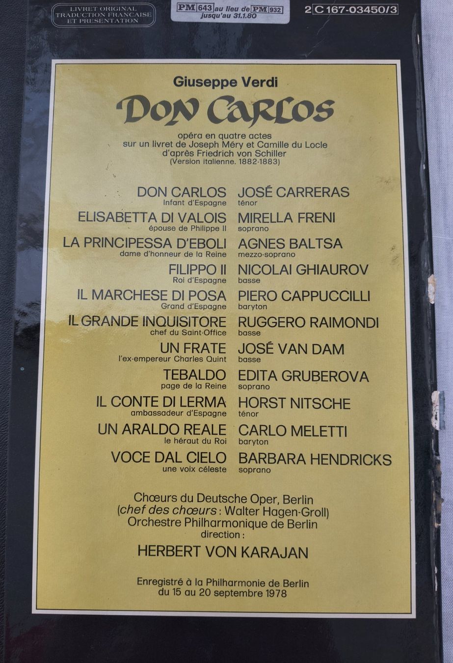 Dischi in vinile: Plattensammlung "VERDI - DON CARLOS" – Usato da Binningen venduto da mar_2jlr 9