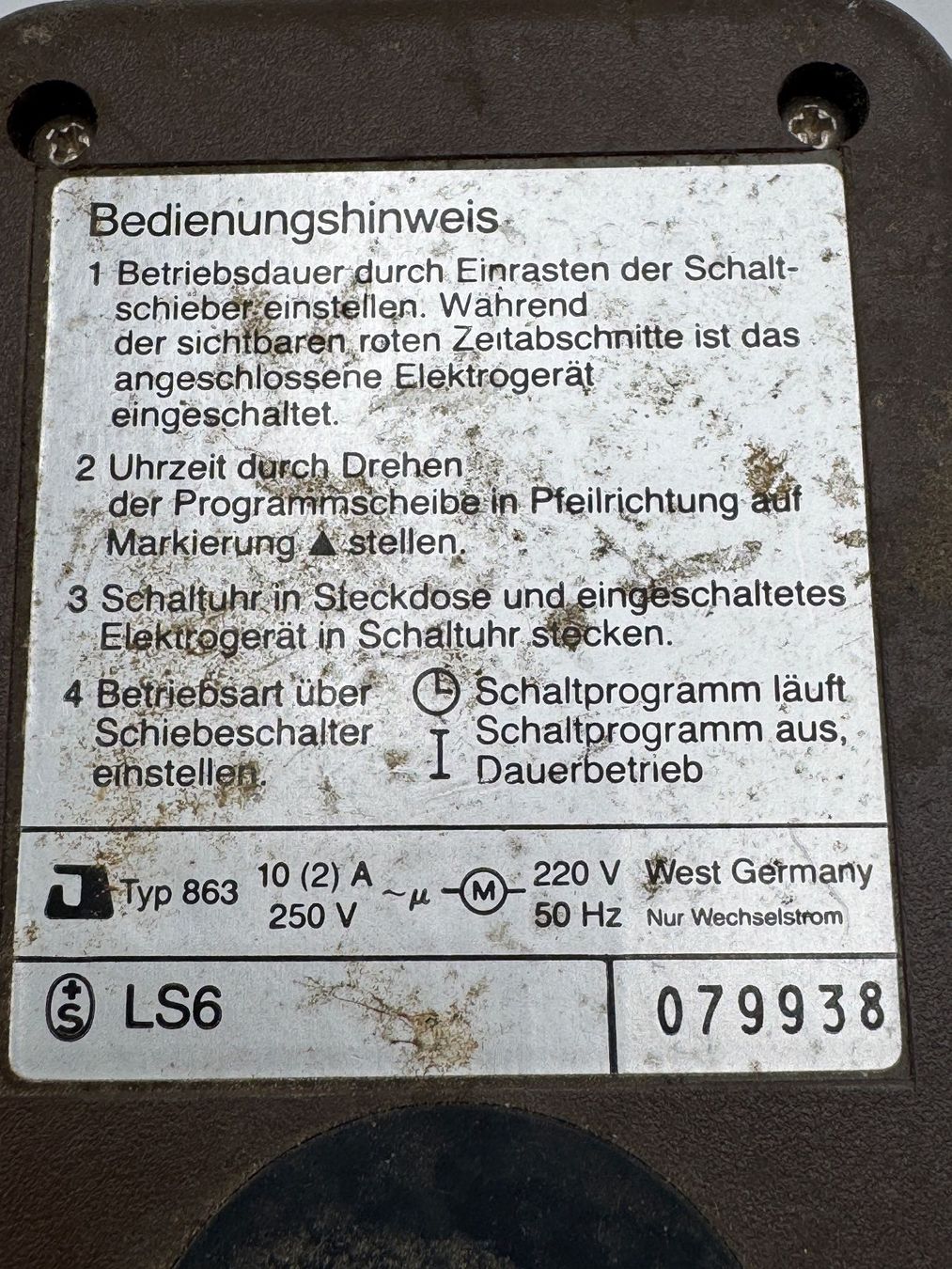 Interrupteurs: Diehl Timer Typ 863 Schaltuhr mit Stecker – D'occasion à Sachseln par BONATI01 3