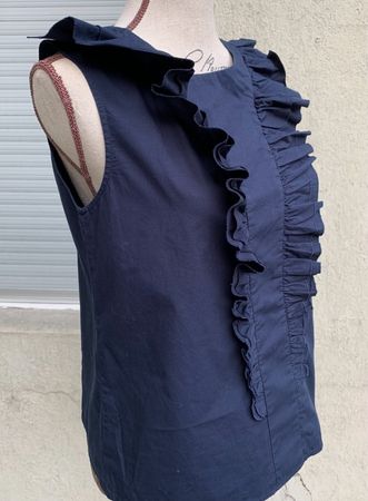 Super classe top blouse TARA JARMON marine 100%coton t.36